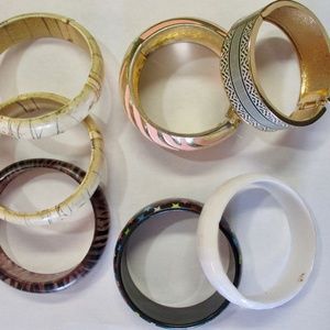 Vintage Bag of 7 Bangle Bracelets Collection